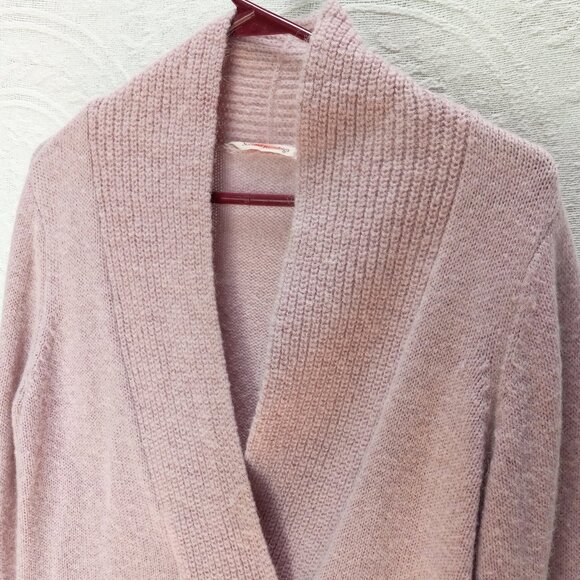 Soft Surroundings Dusty Mauve Fuzzy Knit V-Neck Sweater Sz-M (T-399) - Picture 7 of 12